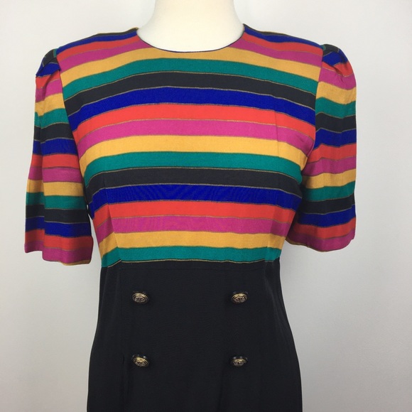 vintage rainbow stripe sheath dress - Picture 2 of 9